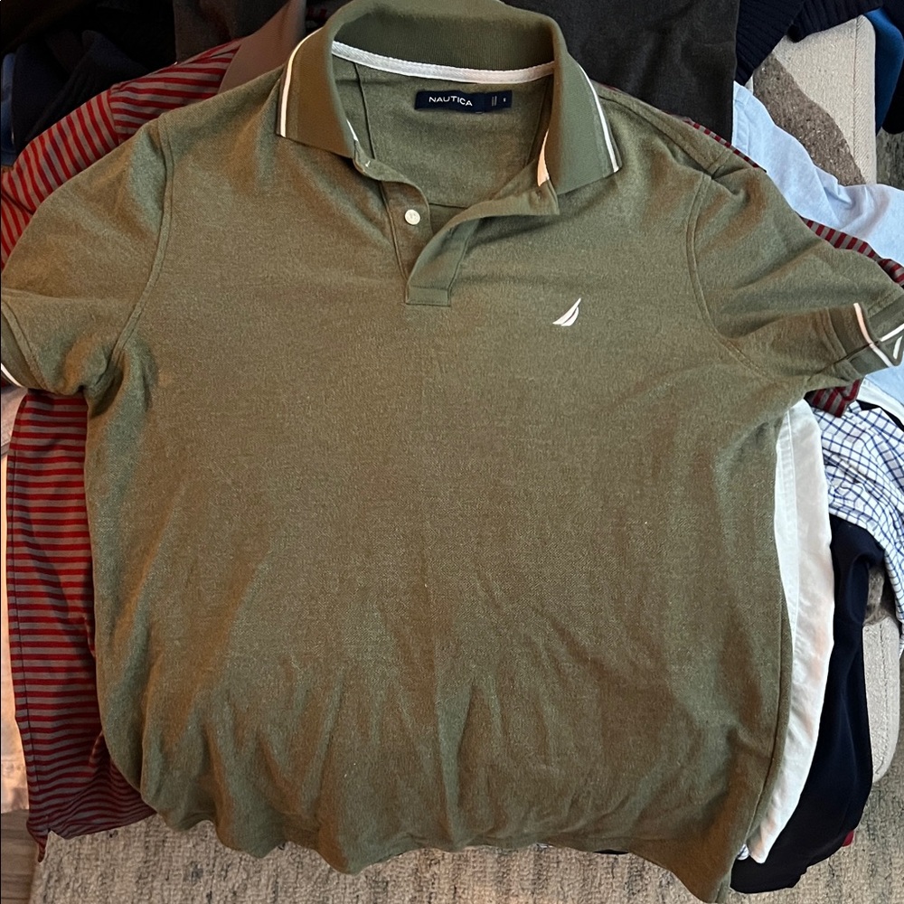 Nautica Olive Polo Shirt for Men